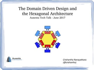 The Domain Driven Design and
the Hexagonal Architecture
Auxenta Tech Talk ­ June 2017
Crishantha Nanayakkara
(@crishantha)
 