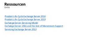 Tech Talk 8 - Mainstream-Supportende von Exchange Server 2016