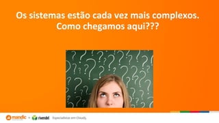 Os sistemas estão cada vez mais complexos.
Como chegamos aqui???
 