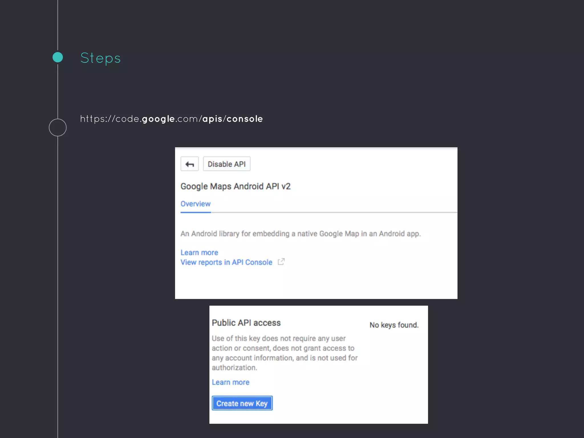 https://code.google.com/apis/console
Steps
 