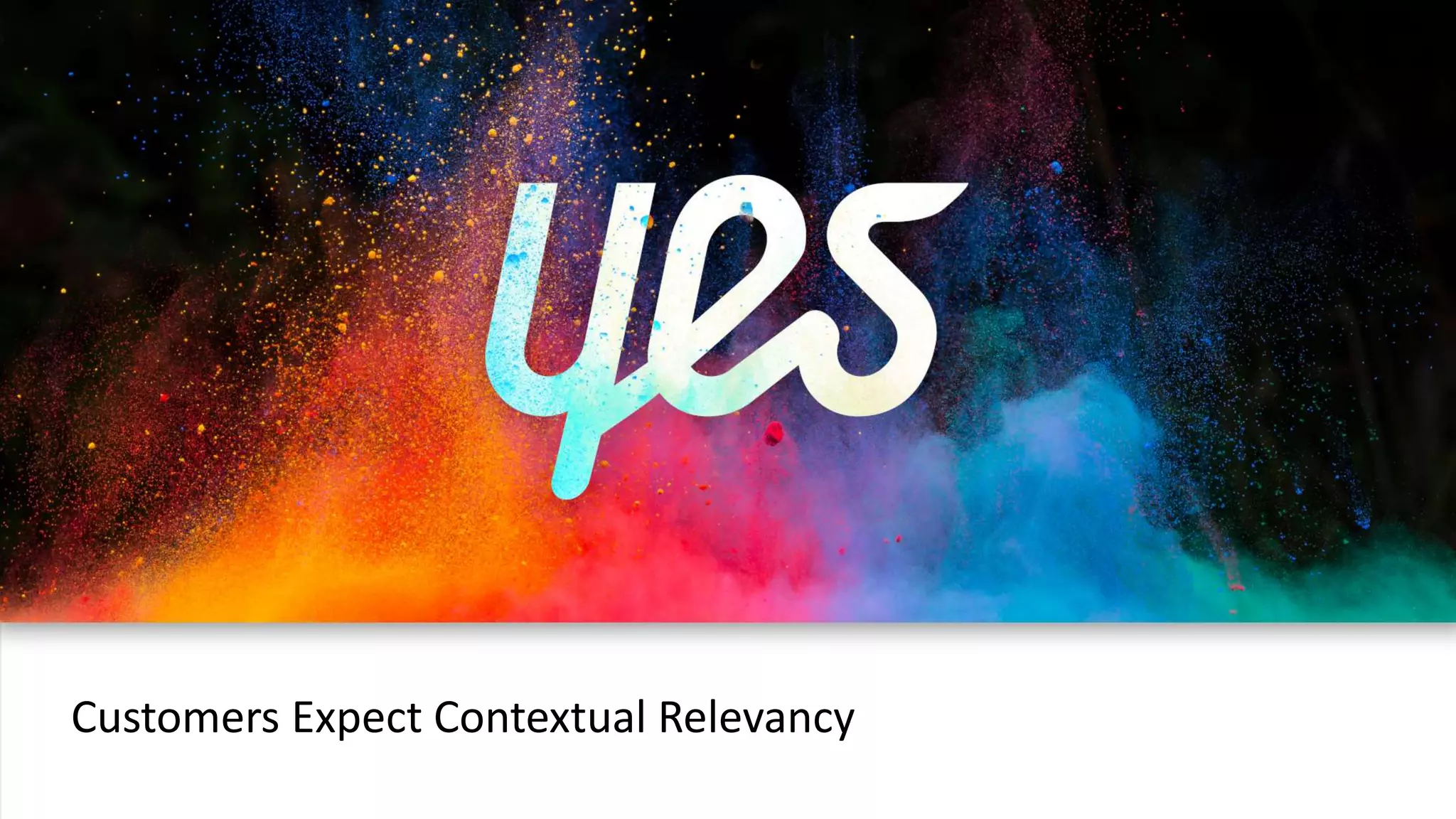 Customers Expect Contextual Relevancy
 