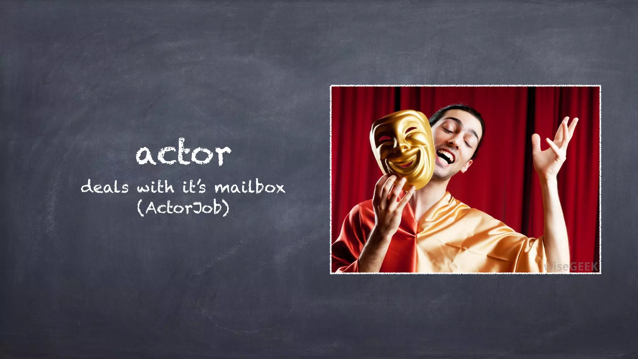 actor
deals with it’s mailbox
(ActorJob)
 