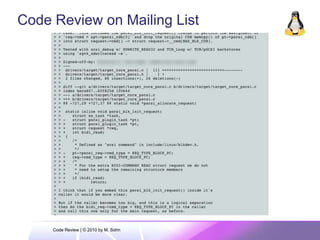 © SAP 2009  |  10Code Review on Mailing ListCode Review | © 2010 by M. Sohn