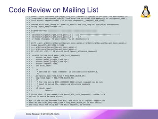 © SAP 2009  |  10<br />Code Review on Mailing List<br />Code Review | © 2010 by M. Sohn<br />