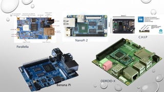 Banana Pi
C.H.I.P
ODROID-X
Parallella
NanoPi 2
 