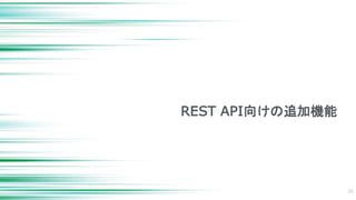 REST API向けの追加機能
30
 