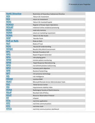 Rona Rpo It Acronyms at your fingertips | PDF