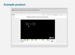 Example product:
MOVIE 6.1 Sample lesson made with EdPuzzle
 