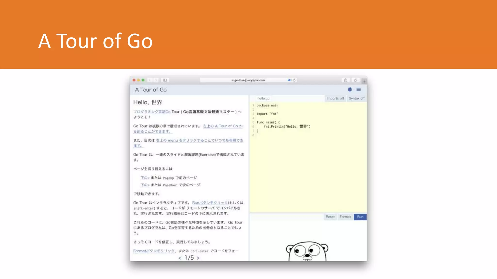 A Tour of Go
 