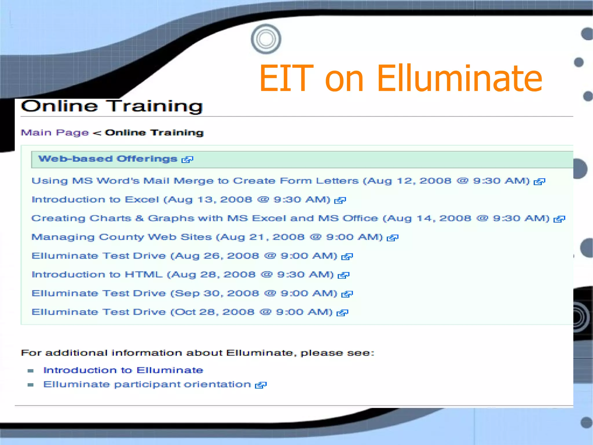 EIT on Elluminate 