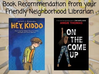 Book Recommendation from your
Friendly Neighborhood Librarian
 