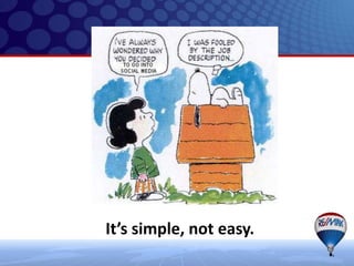 It’s simple, not easy.
 