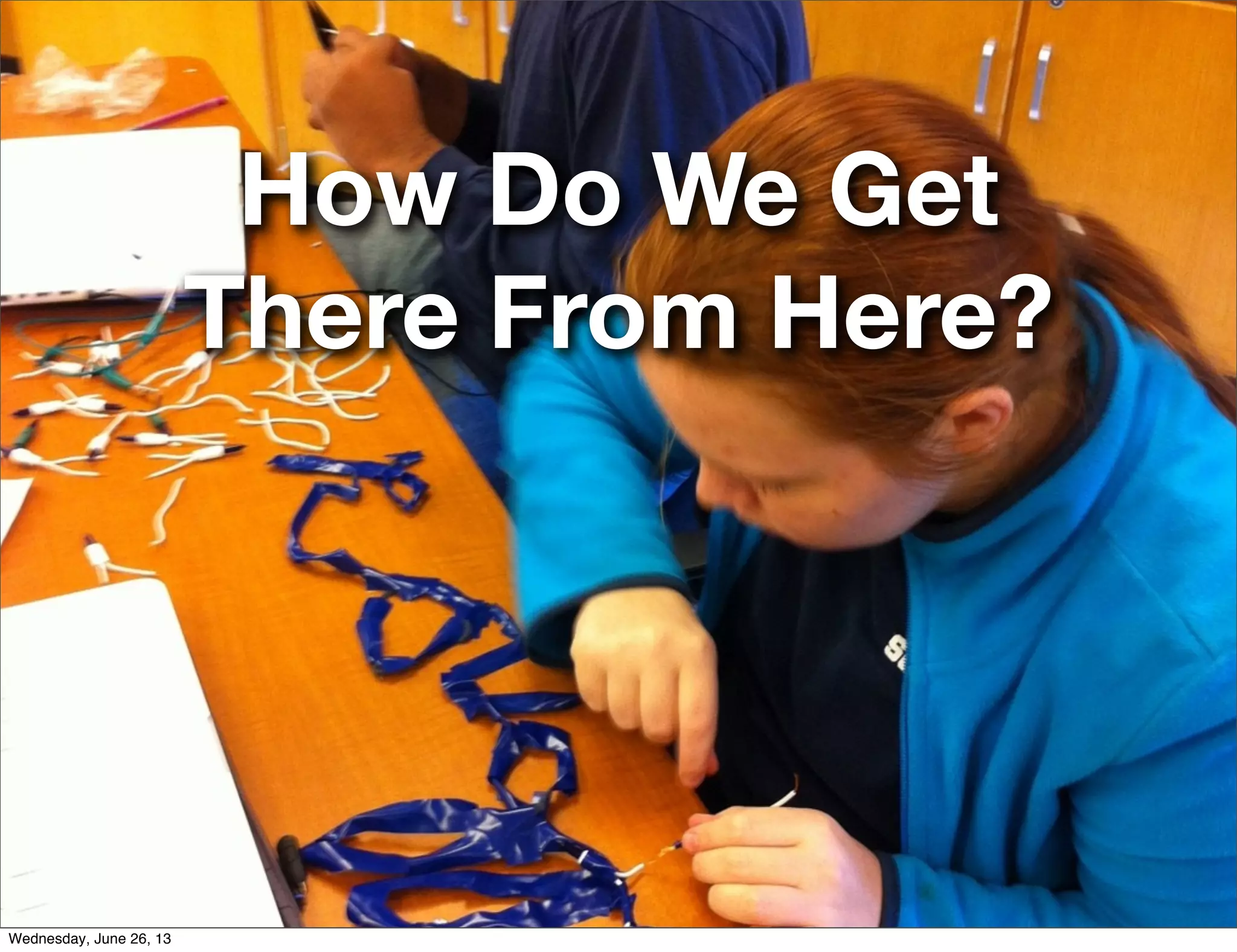 How Do We Get
There From Here?
Wednesday, June 26, 13
 