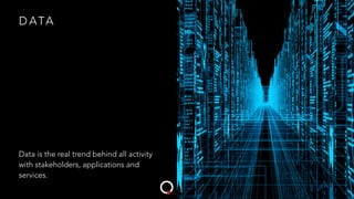 D ATA
Data is the real trend behind all activity
with stakeholders, applications and
services.
 