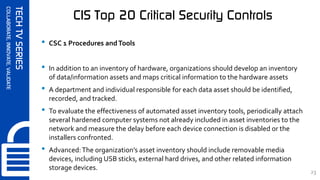 SynerComm's Tech TV series CIS Top 20 Critical Security Controls #1 | PPT