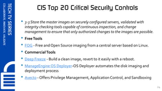 SynerComm's Tech TV series CIS Top 20 Critical Security Controls #3 | PDF