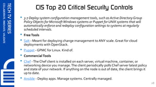 Synercomm SynerComm's Tech TV series CIS Top 20 Critical Security Controls #3 | PDF