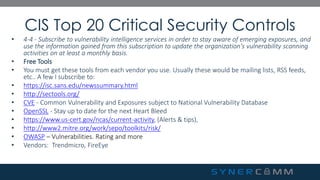 SynerComm's Tech TV series CIS Top 20 Critical Security Controls #4 | PDF