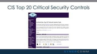 SynerComm's Tech TV series CIS Top 20 Critical Security Controls #4 | PDF