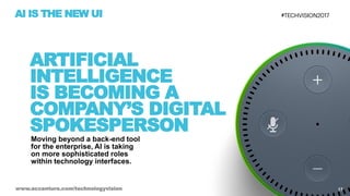 18www.accenture.com/technologyvision
AI IS THE NEW UI
to live translations made possible by machine learning,
AI is making...