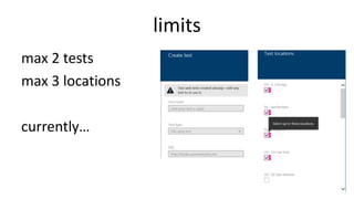 limits
max 2 tests
max 3 locations
currently…
 