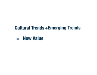 Cultural Trends Emerging Trends
New Value
+
=
 