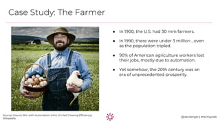 Case Study: The Farmer
@danberger | #techsytalk
Source: How to Win with Automation (Hint: It’s Not Chasing Efficiency);
Wi...