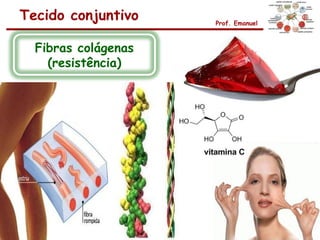 Tecido conjuntivo    Prof. Emanuel



  Fibras colágenas
    (resistência)
 
