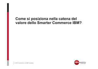 Come si posiziona nella catena del
 valore dello Smarter Commerce IBM?




© 2010 Coremetrics, an IBM Company.
 