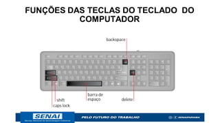 FUNÇÕES DAS TECLAS DO TECLADO DO
COMPUTADOR
 