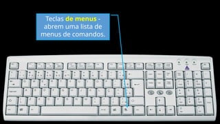 Teclas de menus -
abrem uma lista de
menus de comandos.
 