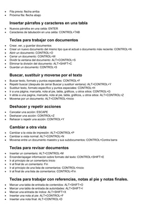 Teclas acceso rapido