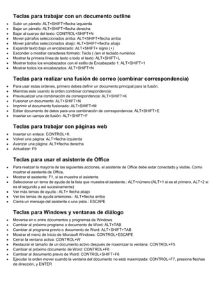 Teclas acceso rapido