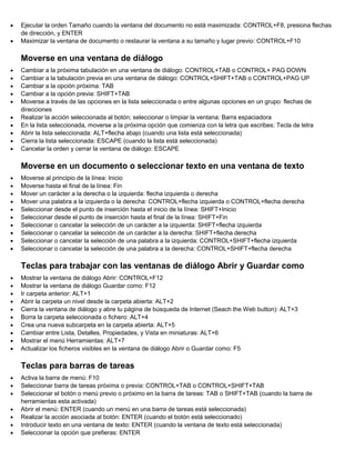 Teclas acceso rapido