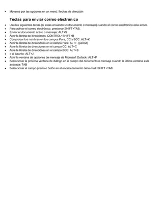 Teclas acceso rapido