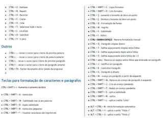 Teclas e funções do teclado