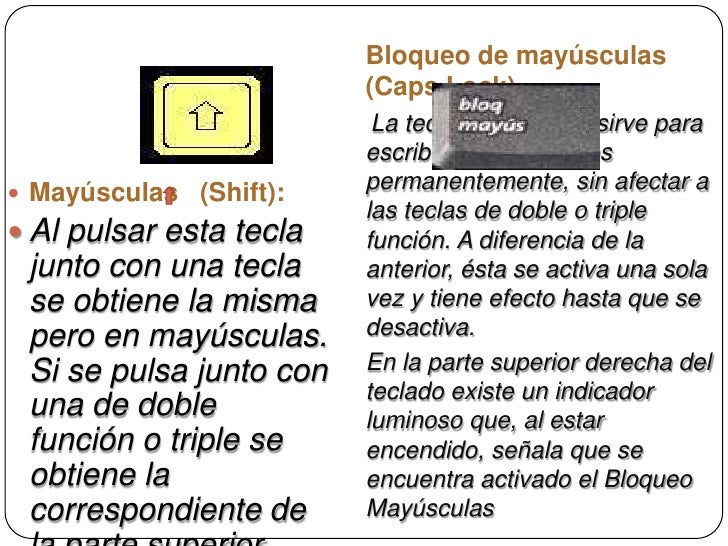 Teclas especiales y sus combinaciones
