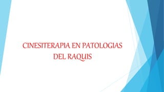 CINESITERAPIA EN PATOLOGIAS
DEL RAQUIS
 