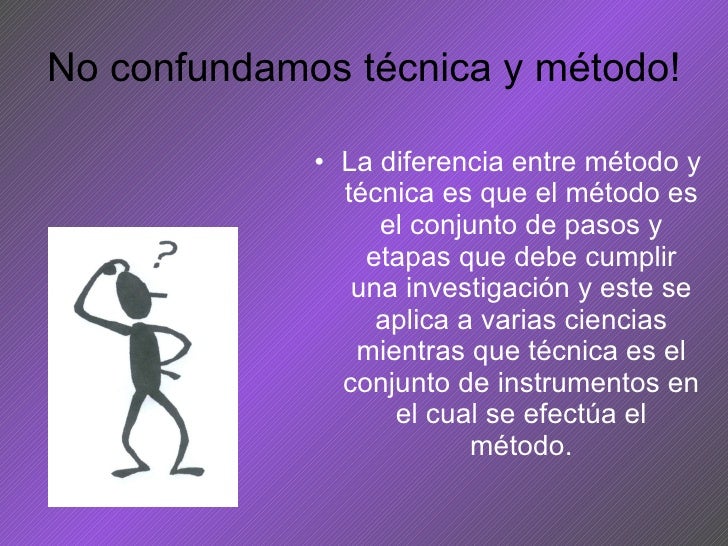 Cual Es La Diferencia Entre Metodo Y Tecnica Esta Diferencia