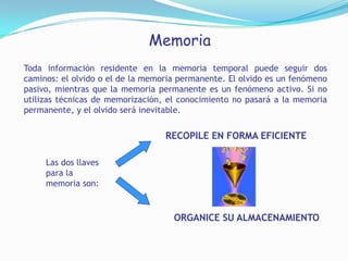 Atención y ConcentraciónAl iniciar el estudio trata de encontrar la parte  positiva o práctica de esa asignatura que vas a  estudiar. De este modo el estudio se te hará más fácil.