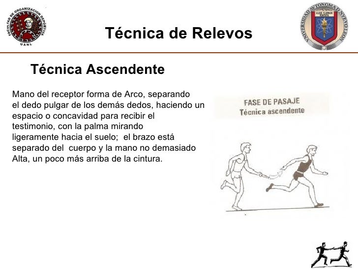Técnica de Relevos Mano del receptor forma de Arco, separando el dedo pulgar de los demás dedos, haciendo un espacio o co...