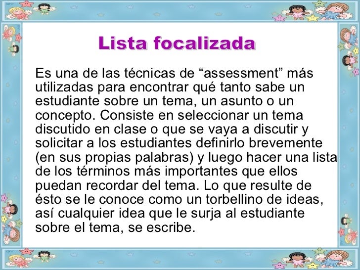 Tecnicas De Assessment