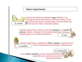 El Color en la gastronomíaLos colores naturales de los alimentos son el modo que la naturaleza tiene de comunicarnos los nutrientes que contiene.