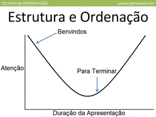 TÉCNICAS DE APRESENTAÇÃO [email_address] Estrutura e Ordenação 