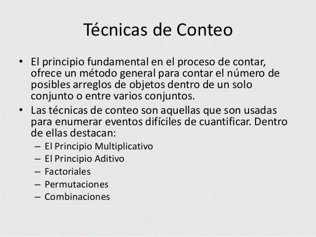 Tecnicas de conteo