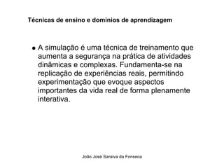 Tecnicas de Ensino  e Dominios de Aprendizagem