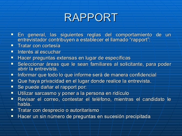 Tecnicas De Entrevista