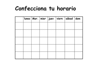 Confecciona tu horario