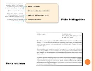 Ficha bibliográfica

Ficha resumen

 