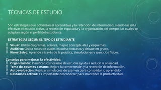 Técnicas de Estudio Efectivas para Mejorar el Aprendizaje y la Memoria ...